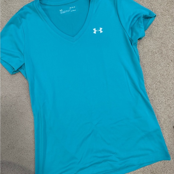 Under Armour Women's Teal V-Neck Tee - Picture 1 of 2